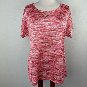 Dressbarn Short Sleeve Blouse Top Size L EUC